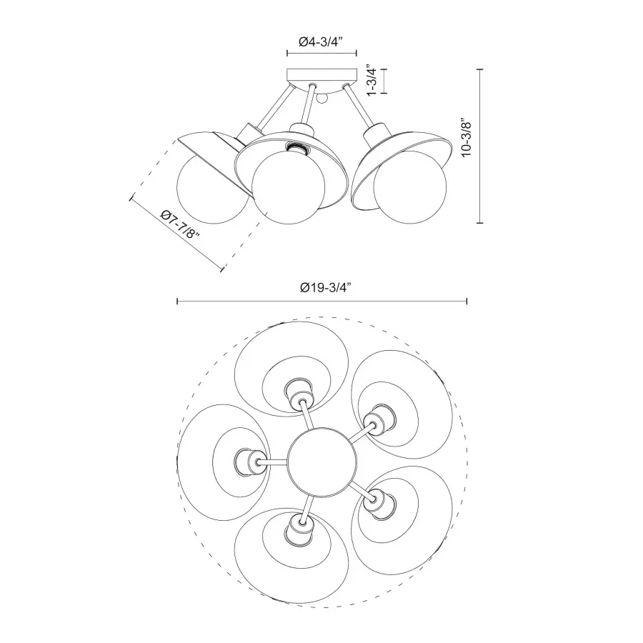 Mid-Century Sputnik Design with Modern Glass Petal Accents - Image 8