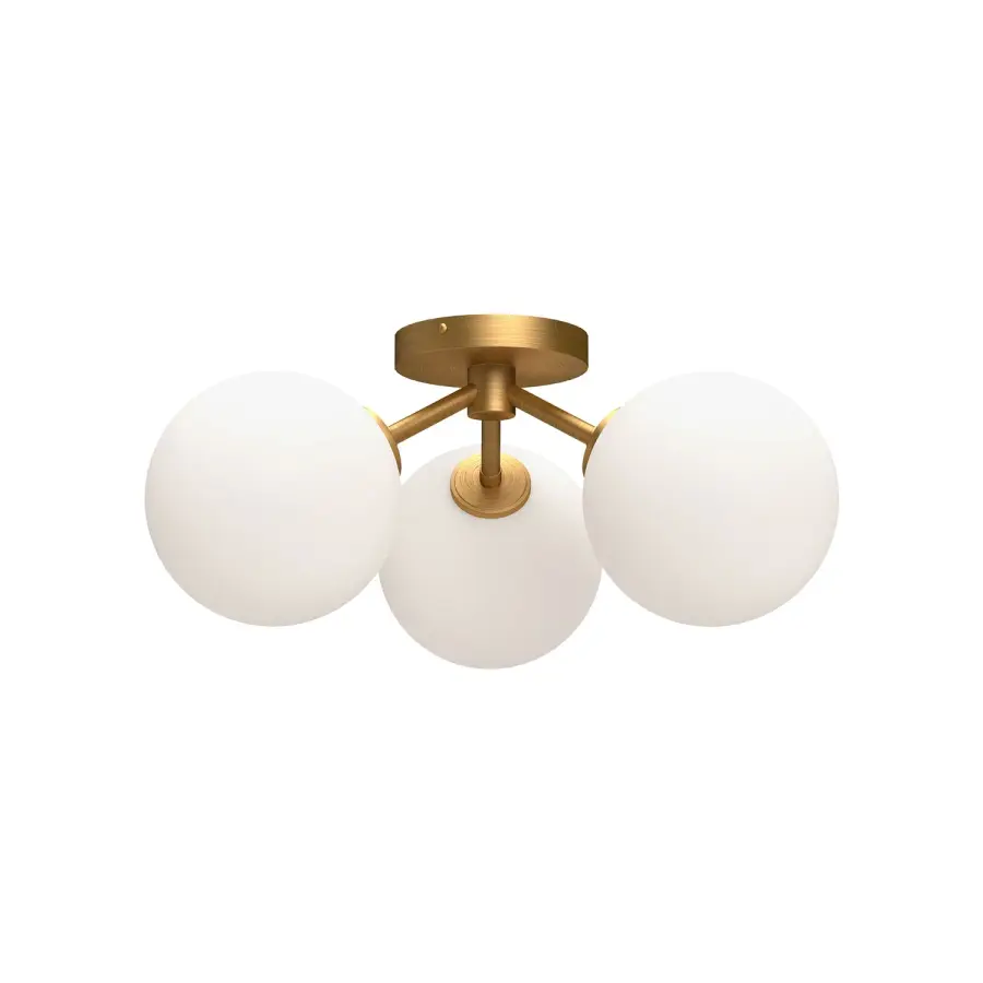 Cassia 17-Inch Semi-Flush Mount in Matte Black with Clear Glass - Image 1