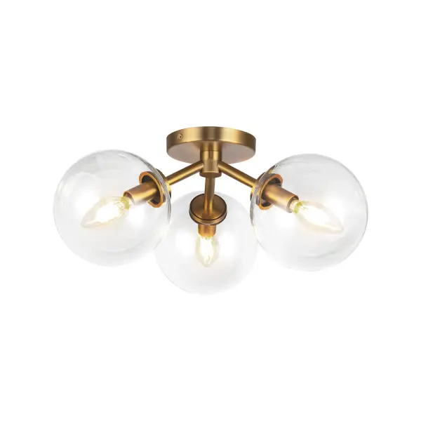 Cassia 17-Inch Semi-Flush Mount in Matte Black with Clear Glass - Image 13