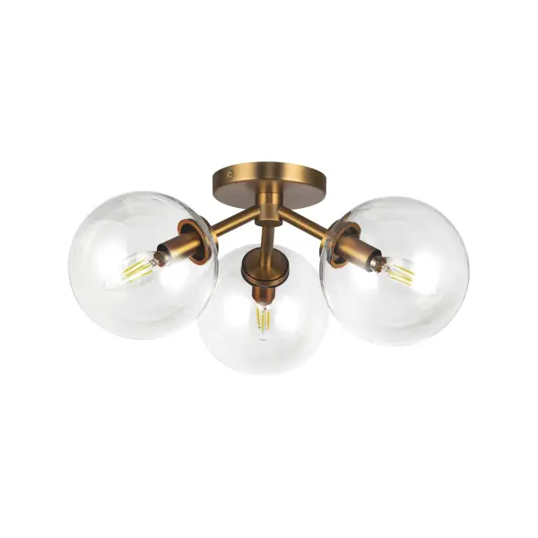 Cassia 17-Inch Semi-Flush Mount in Matte Black with Clear Glass - Image 14