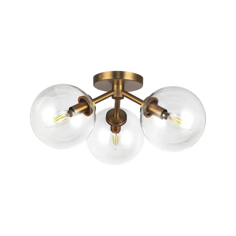 Cassia 17-Inch Semi-Flush Mount in Matte Black with Clear Glass - Image 14