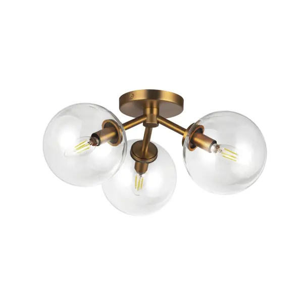 Cassia 17-Inch Semi-Flush Mount in Matte Black with Clear Glass - Image 16