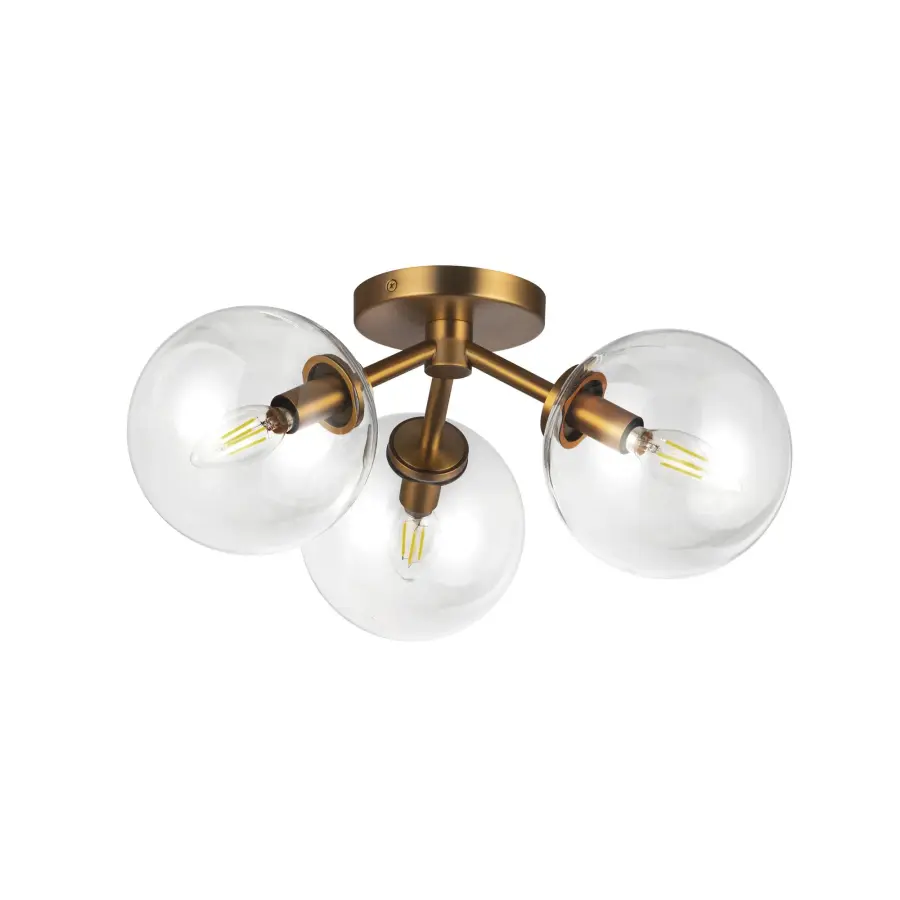Cassia 17-Inch Semi-Flush Mount in Matte Black with Clear Glass - Image 16