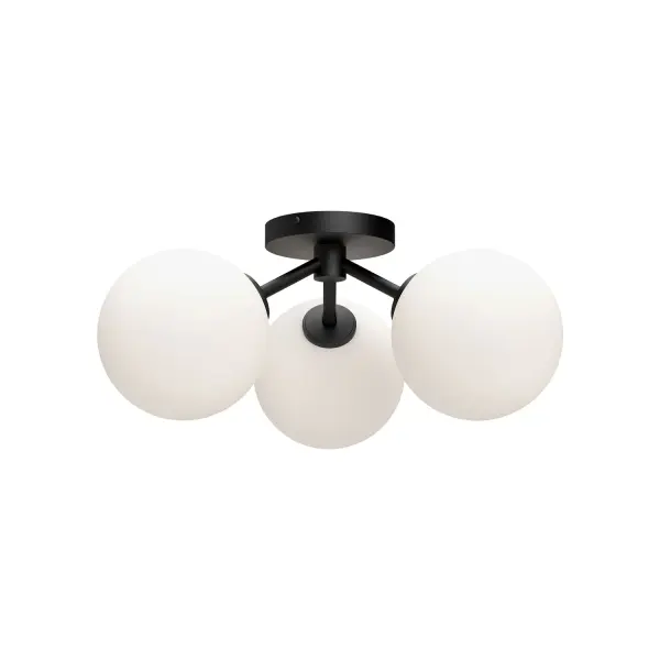 Cassia 17-Inch Semi-Flush Mount in Matte Black with Clear Glass - Image 7