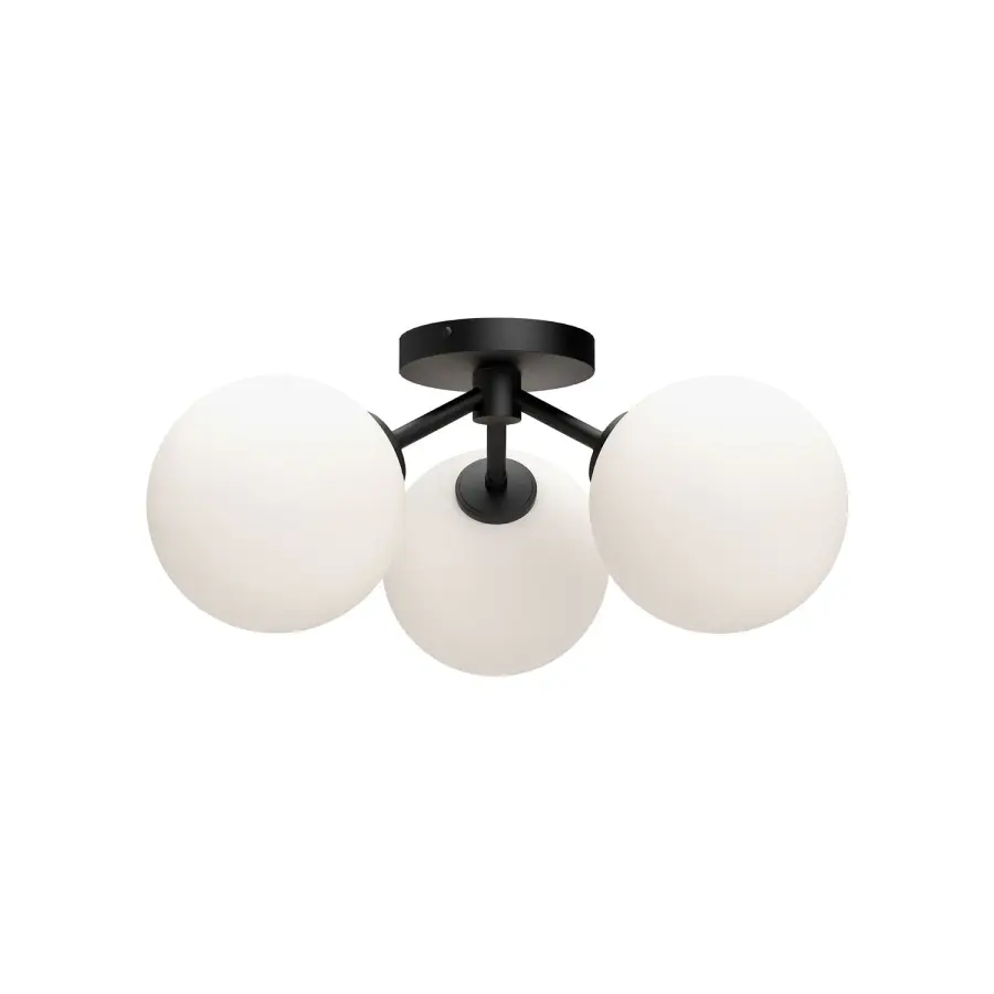 Cassia 17-Inch Semi-Flush Mount in Matte Black with Clear Glass - Image 7