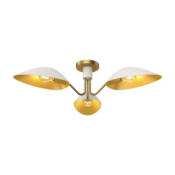 Oscar 32-Inch Semi-Flush Mount in Aged Gold & Matte Black - Image 5