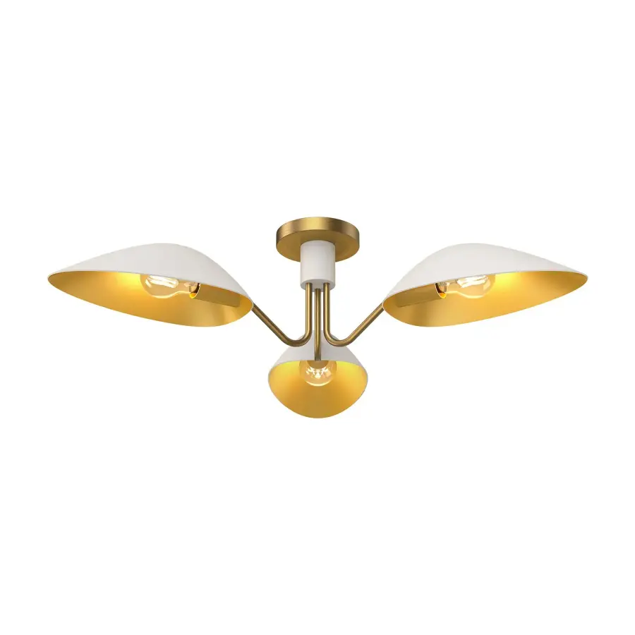 Oscar 32-Inch Semi-Flush Mount in Aged Gold & Matte Black - Image 5
