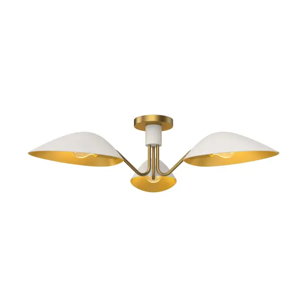 Oscar 32-Inch Semi-Flush Mount in Aged Gold & Matte Black - Image 6