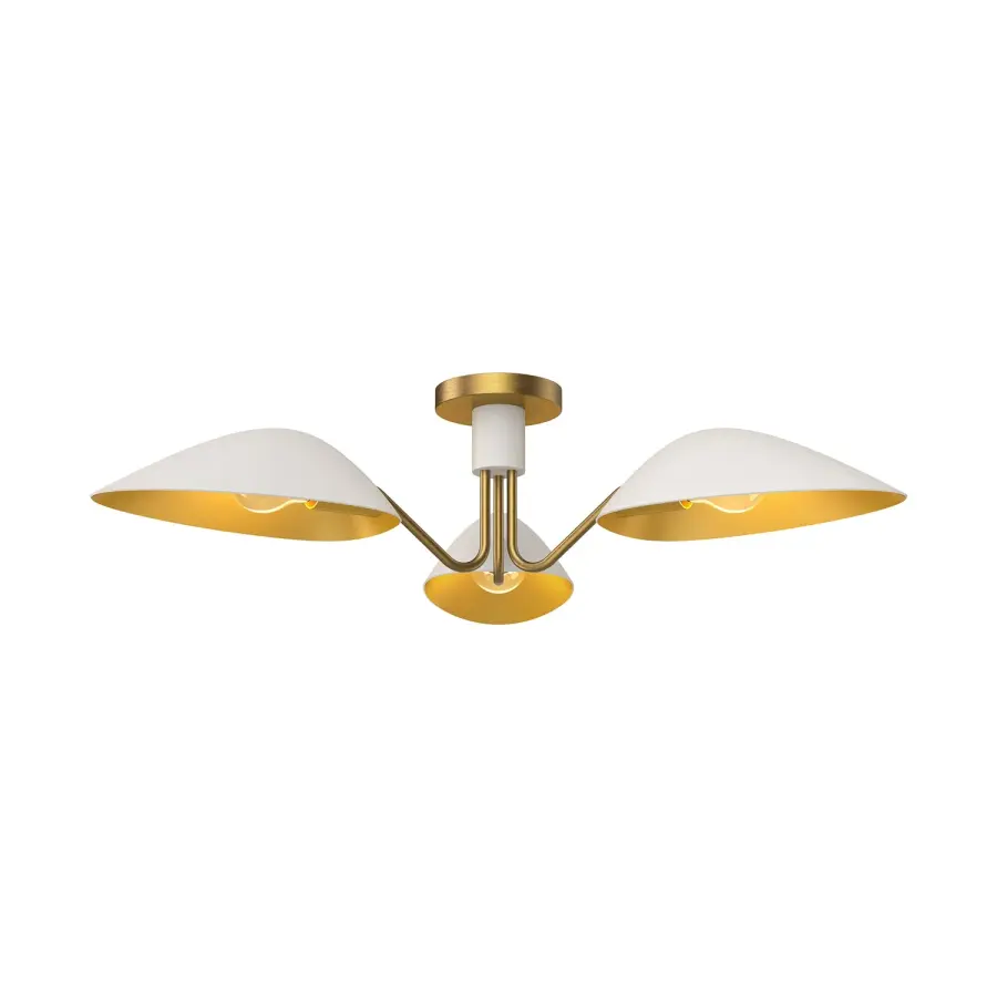 Oscar 32-Inch Semi-Flush Mount in Aged Gold & Matte Black - Image 6