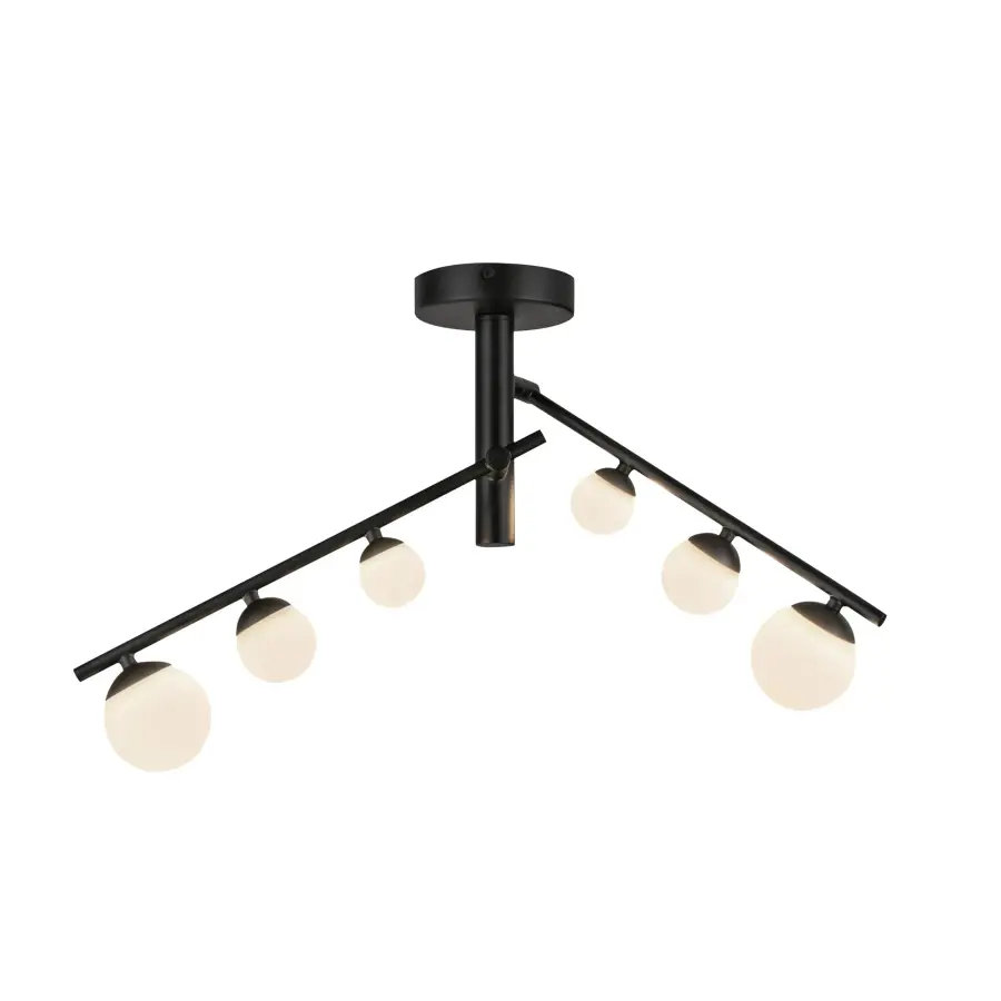 Cypress 2 Head Semi-Flush Mount in Matte Black - Image 1