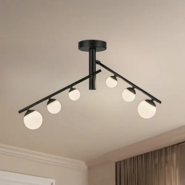 Cypress 2 Head Semi-Flush Mount in Matte Black - Image 2