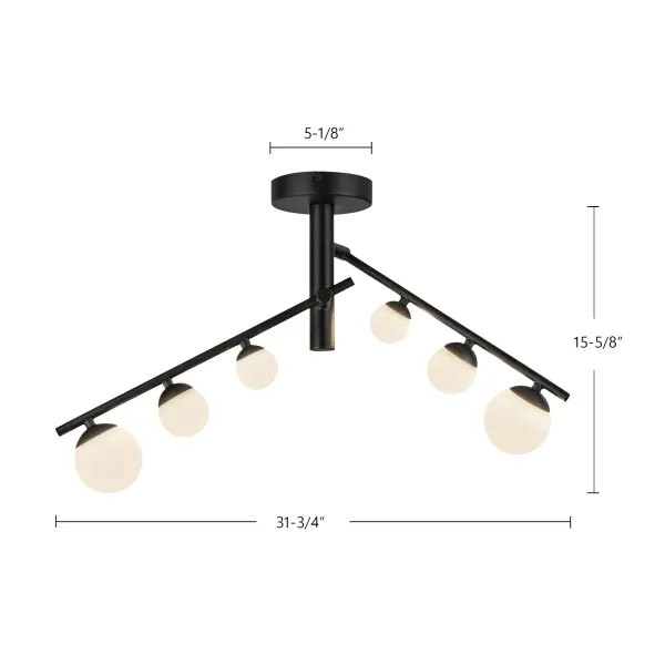 Cypress 2 Head Semi-Flush Mount in Matte Black - Image 16