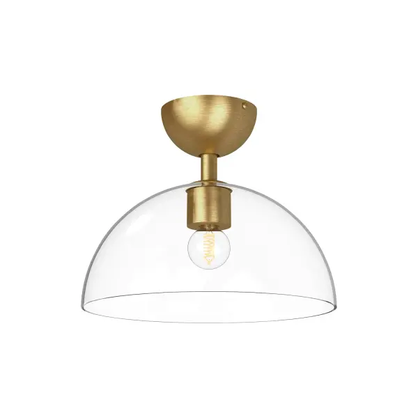 Jude 12-Inch Semi-Flush Mount in Matte Black with Clear Glass - Image 1