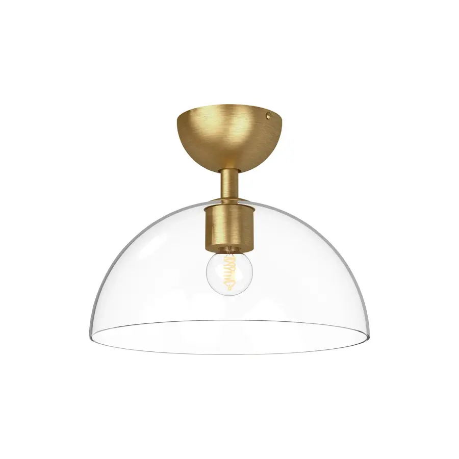 Jude 12-Inch Semi-Flush Mount in Matte Black with Clear Glass - Image 1