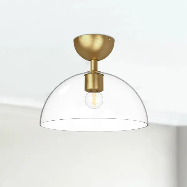 Jude 12-Inch Semi-Flush Mount in Matte Black with Clear Glass - Image 2