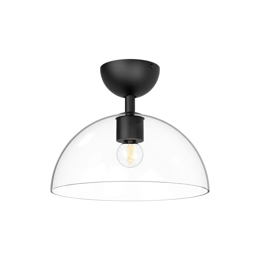 Jude 12-Inch Semi-Flush Mount in Matte Black with Clear Glass - Image 4
