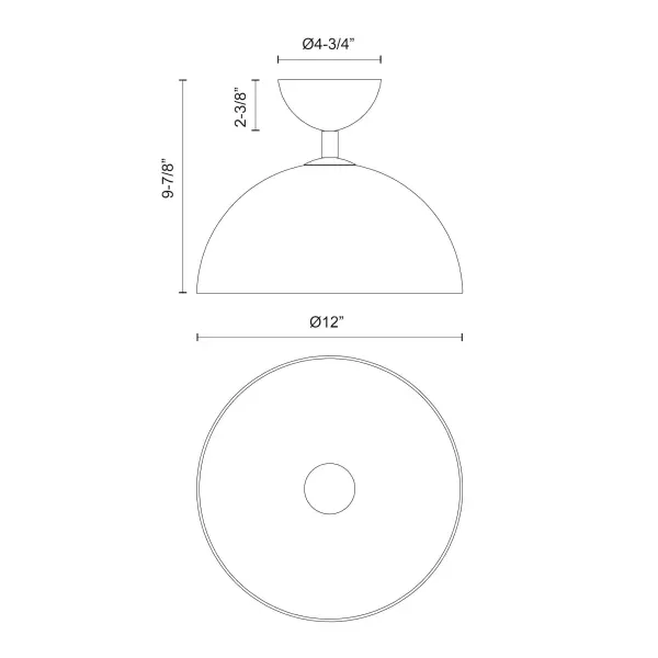 Jude 12-Inch Semi-Flush Mount in Matte Black with Clear Glass - Image 9