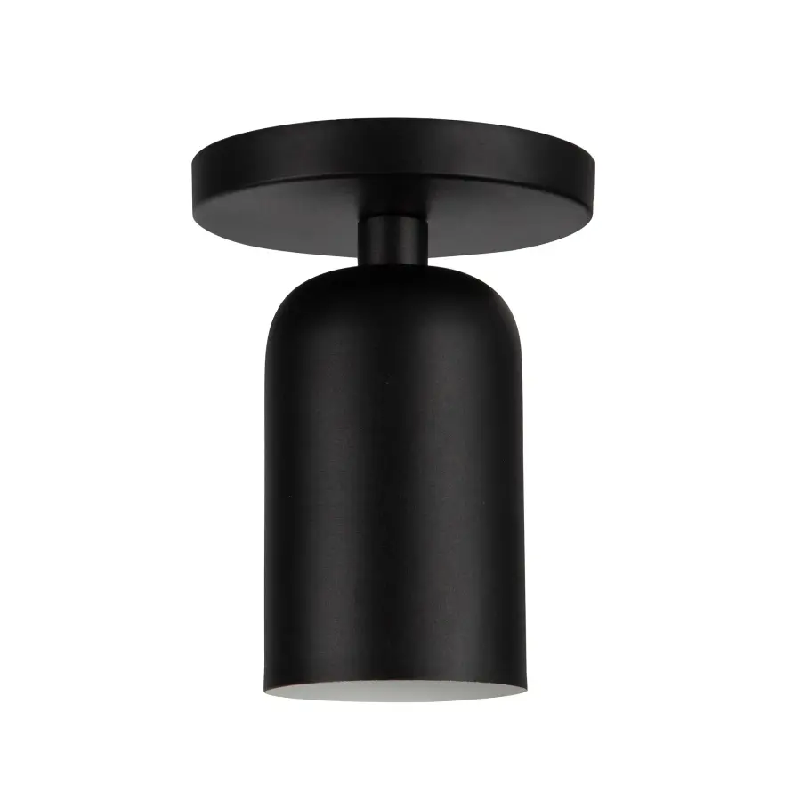 Nola 4-Inch Semi-Flush Mount in Matte Black with Gold Opal Glass - Image 11