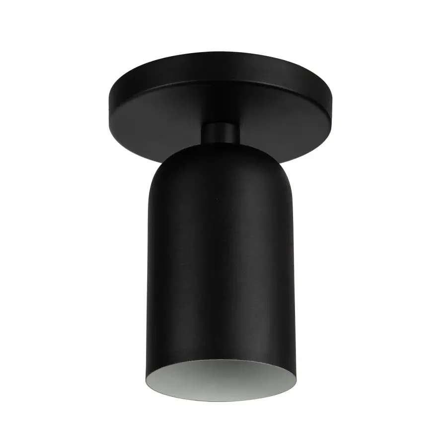 Nola 4-Inch Semi-Flush Mount in Matte Black with Gold Opal Glass - Image 12