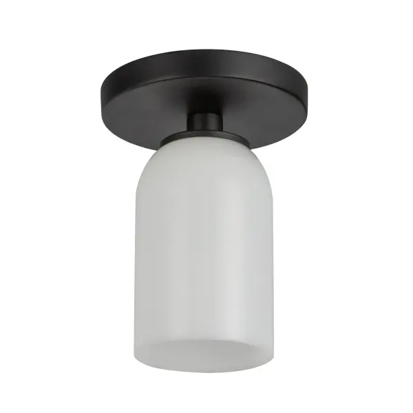 Nola 4-Inch Semi-Flush Mount in Matte Black with Gold Opal Glass - Image 6