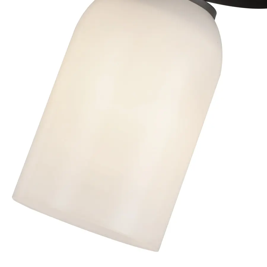 Nola 4-Inch Semi-Flush Mount in Matte Black with Gold Opal Glass - Image 8