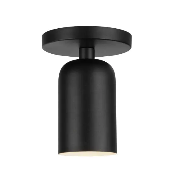 Nola 4-Inch Semi-Flush Mount in Matte Black with Gold Opal Glass - Image 10