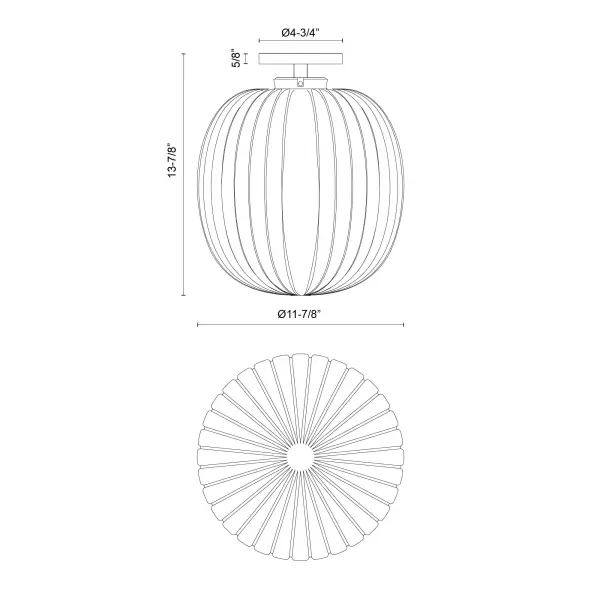 Cherise 12-Inch Semi-Flush Mount in Matte Black - Image 7