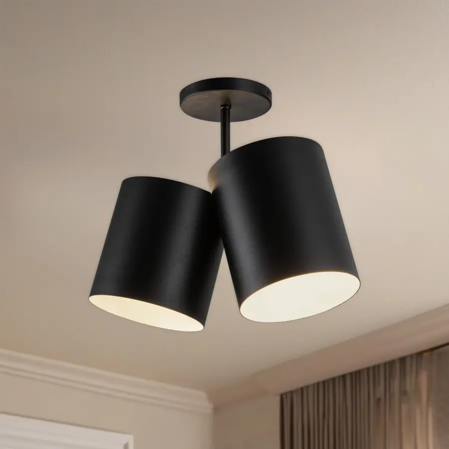 Keiko 14" Semi-Flush Mount in Brushed Gold - Image 3