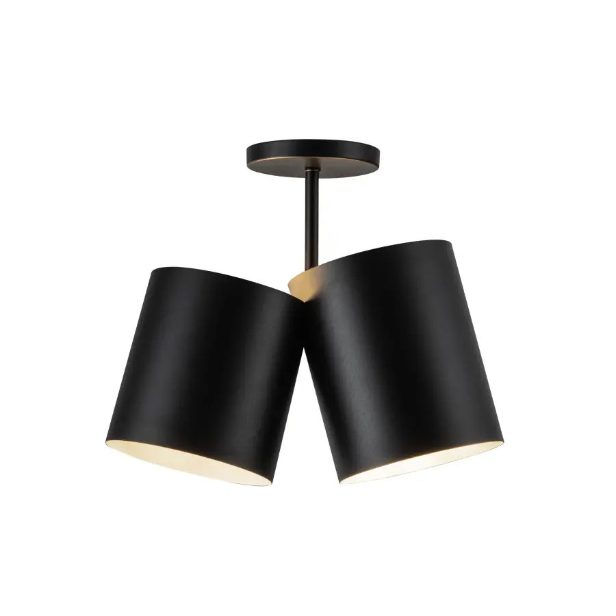 Keiko 14" Semi-Flush Mount in Brushed Gold - Image 5