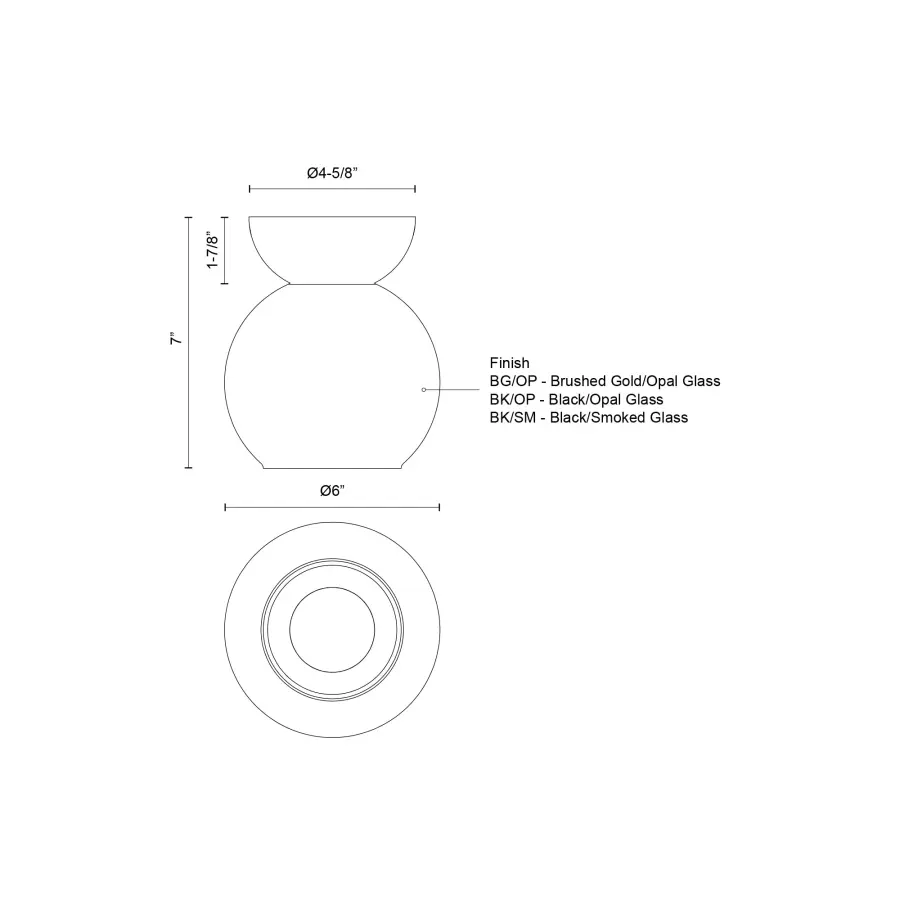 Arcadia 6-Inch Semi-Flush Mount in Brushed Gold - Image 14