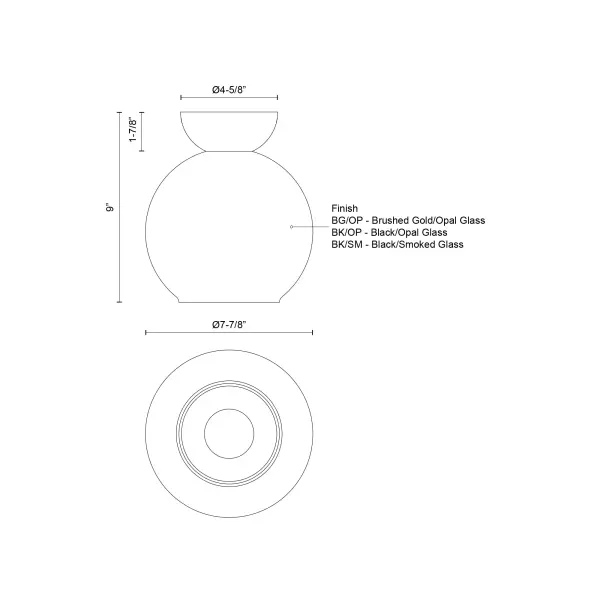 Arcadia 8-Inch Semi-Flush Mount in Brushed Gold - Image 11