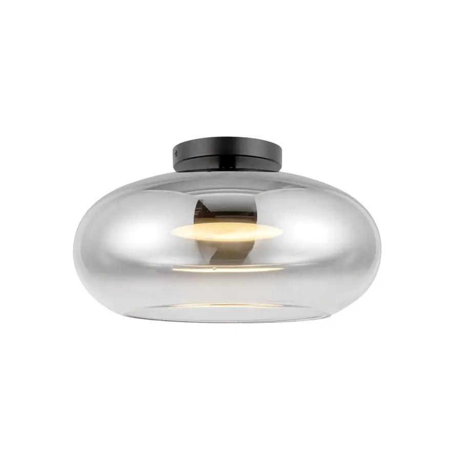 Trinity 14-Inch Semi-Flush Mount in Matte Black - Image 1