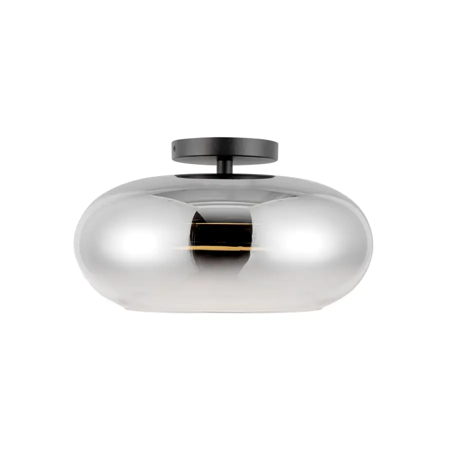 Trinity 14-Inch Semi-Flush Mount in Matte Black - Image 2