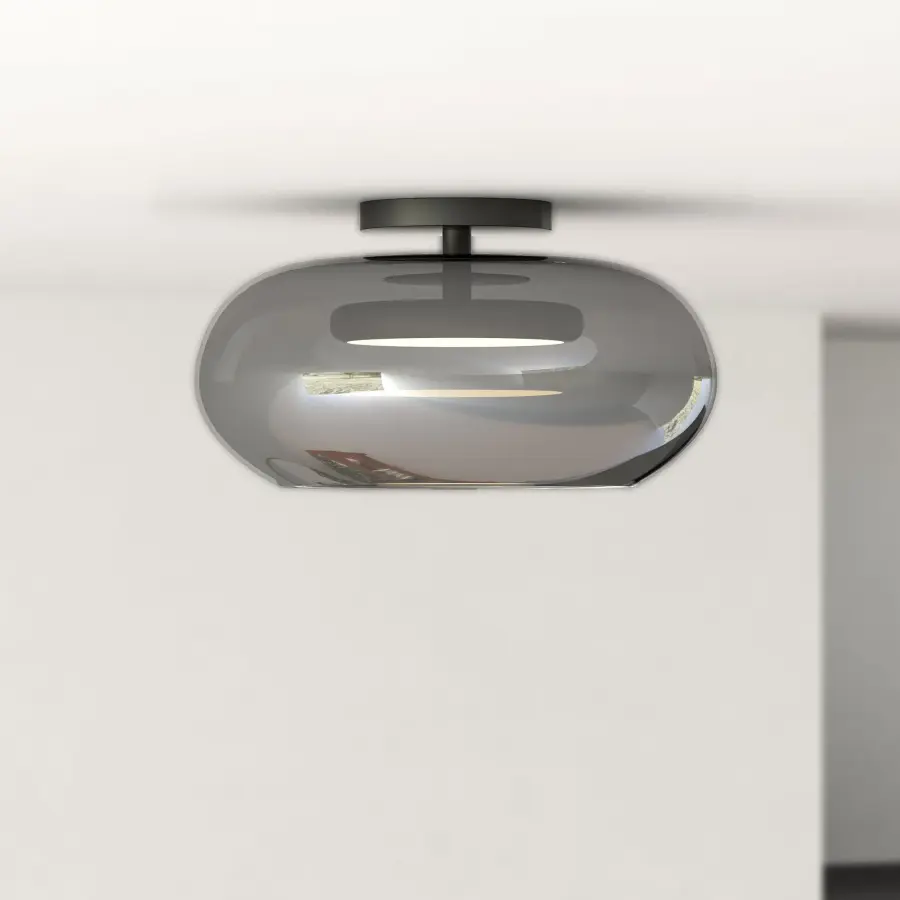 Trinity 14-Inch Semi-Flush Mount in Matte Black - Image 18