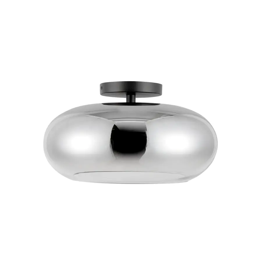 Trinity 14-Inch Semi-Flush Mount in Matte Black - Image 3