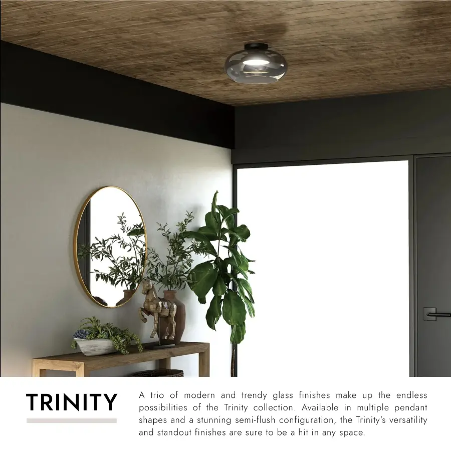 Trinity 14-Inch Semi-Flush Mount in Matte Black - Image 24