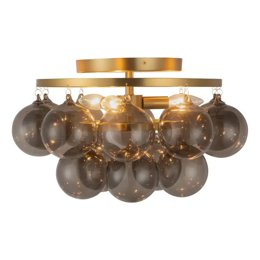 Faye 18-Inch Semi-Flush Mount in Matte Black with Smoked Glass - Image 14