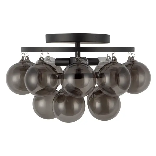 Faye 18-Inch Semi-Flush Mount in Matte Black with Smoked Glass - Image 5