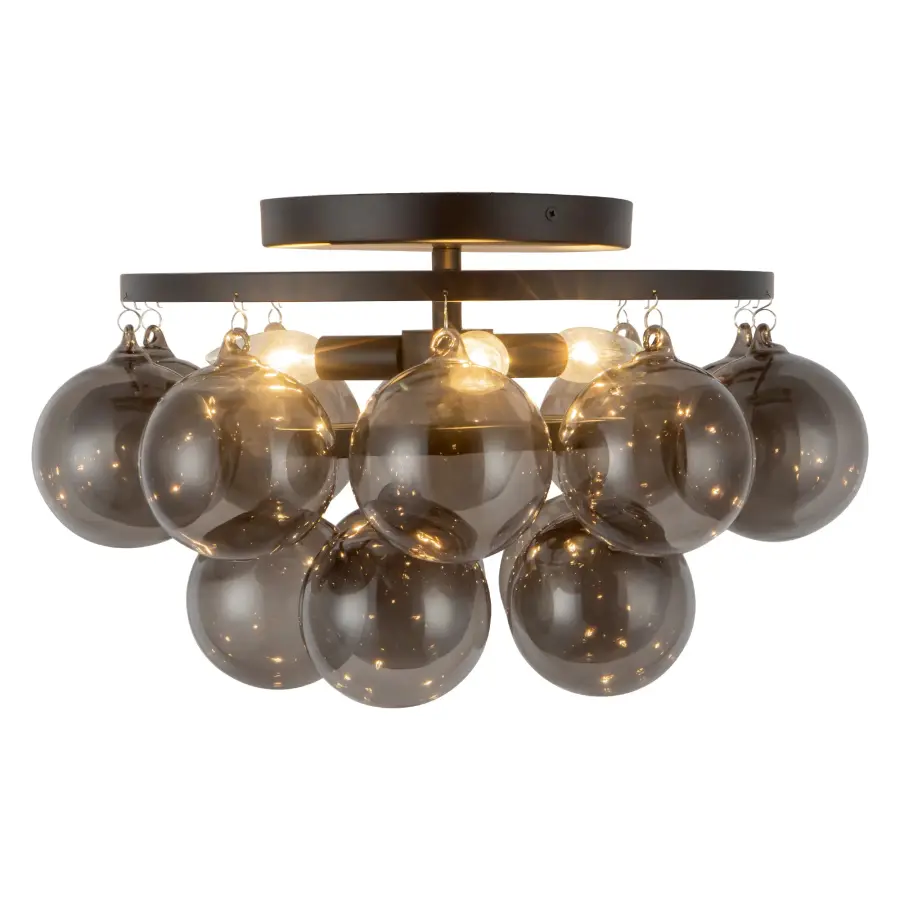 Faye 18-Inch Semi-Flush Mount in Matte Black with Smoked Glass - Image 6