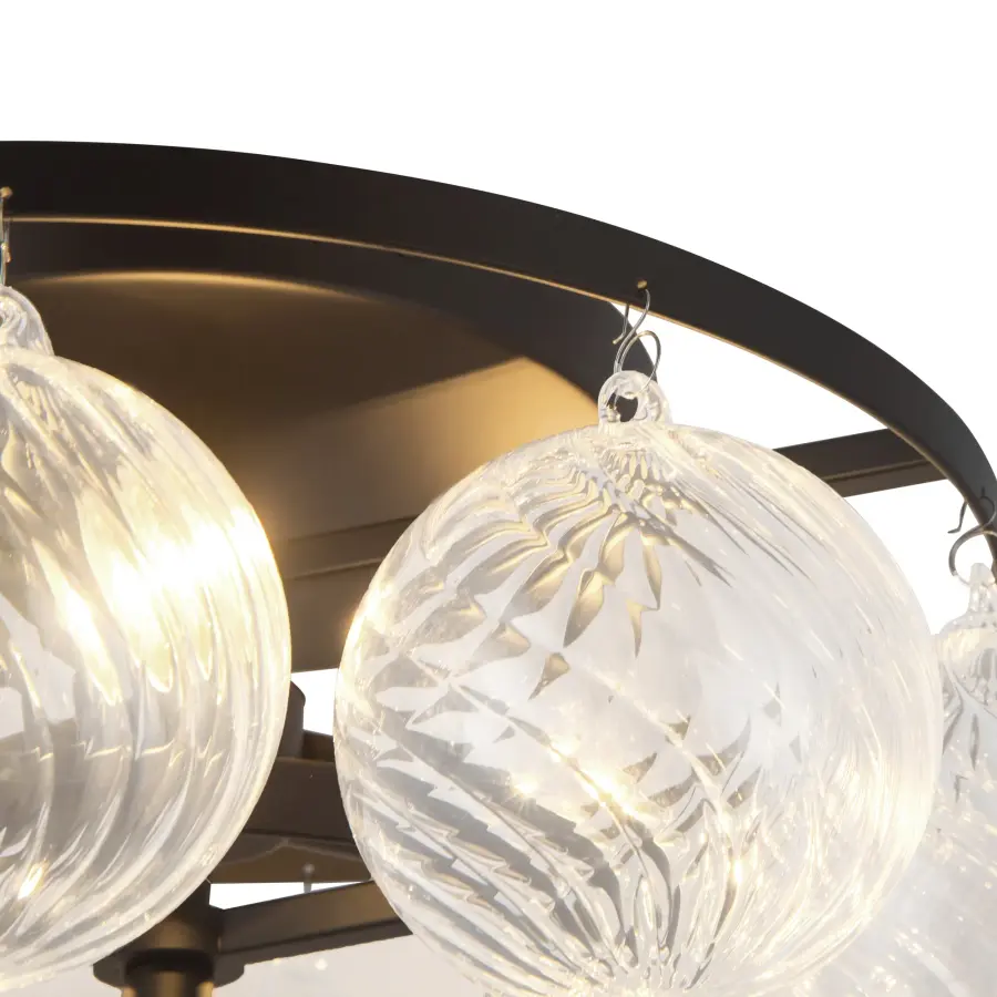 Faye 18-Inch Semi-Flush Mount in Matte Black with Smoked Glass - Image 7