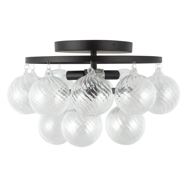 Faye 18-Inch Semi-Flush Mount in Matte Black with Smoked Glass - Image 9
