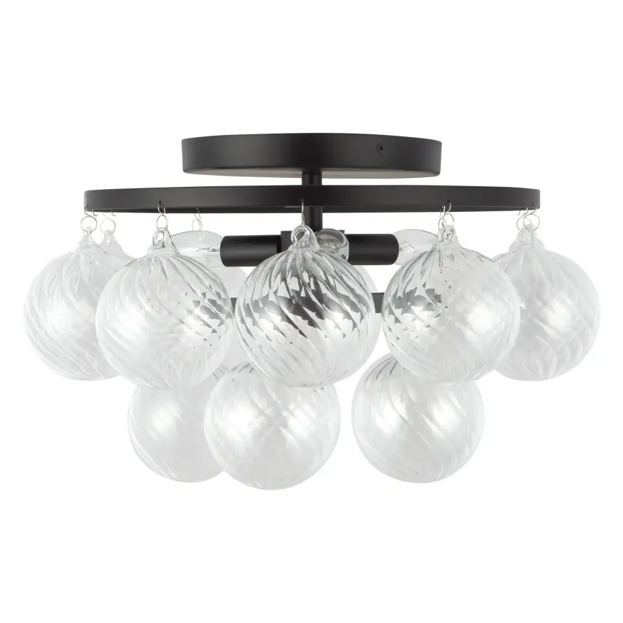 Faye 18-Inch Semi-Flush Mount in Matte Black with Smoked Glass - Image 9