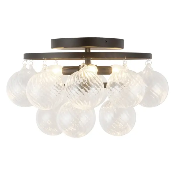 Faye 18-Inch Semi-Flush Mount in Matte Black with Smoked Glass - Image 10
