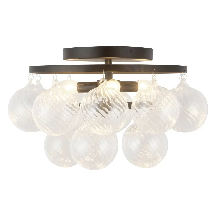 Faye 18-Inch Semi-Flush Mount in Matte Black with Smoked Glass - Image 10