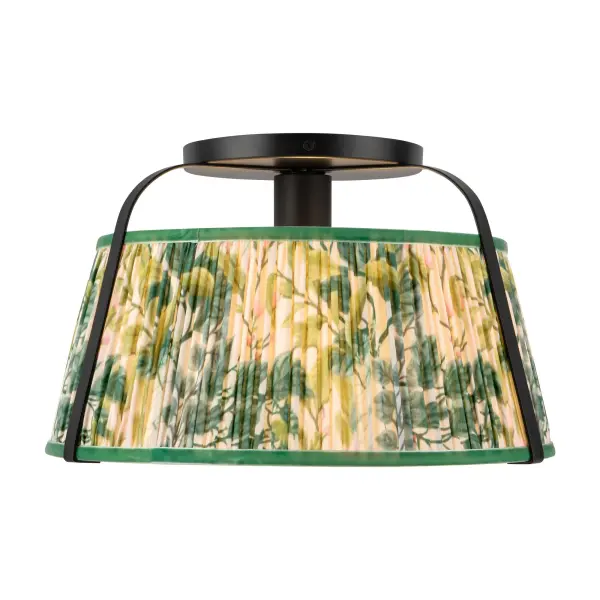 Scout 13-Inch Semi-Flush Mount in Brushed Gold with Blue Linen Shade - Image 13