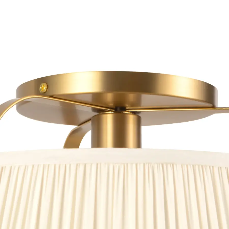 Scout 13-Inch Semi-Flush Mount in Brushed Gold with Blue Linen Shade - Image 18