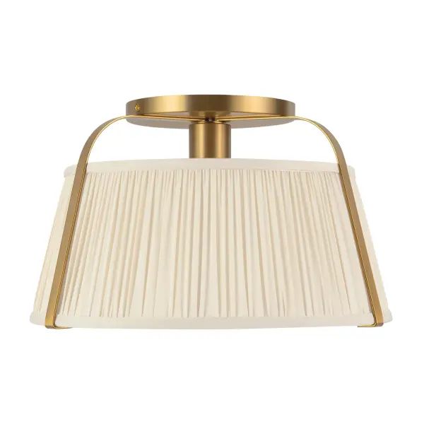 Scout 13-Inch Semi-Flush Mount in Brushed Gold with Blue Linen Shade - Image 20