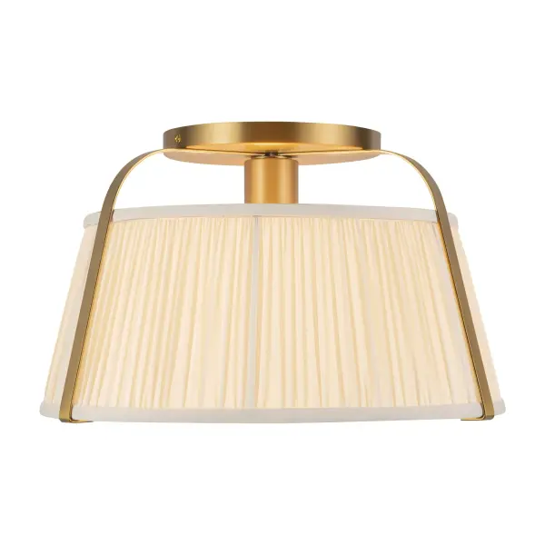 Scout 13-Inch Semi-Flush Mount in Brushed Gold with Blue Linen Shade - Image 21