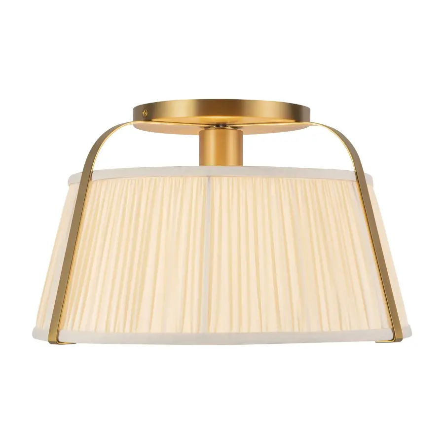 Scout 13-Inch Semi-Flush Mount in Brushed Gold with Blue Linen Shade - Image 21