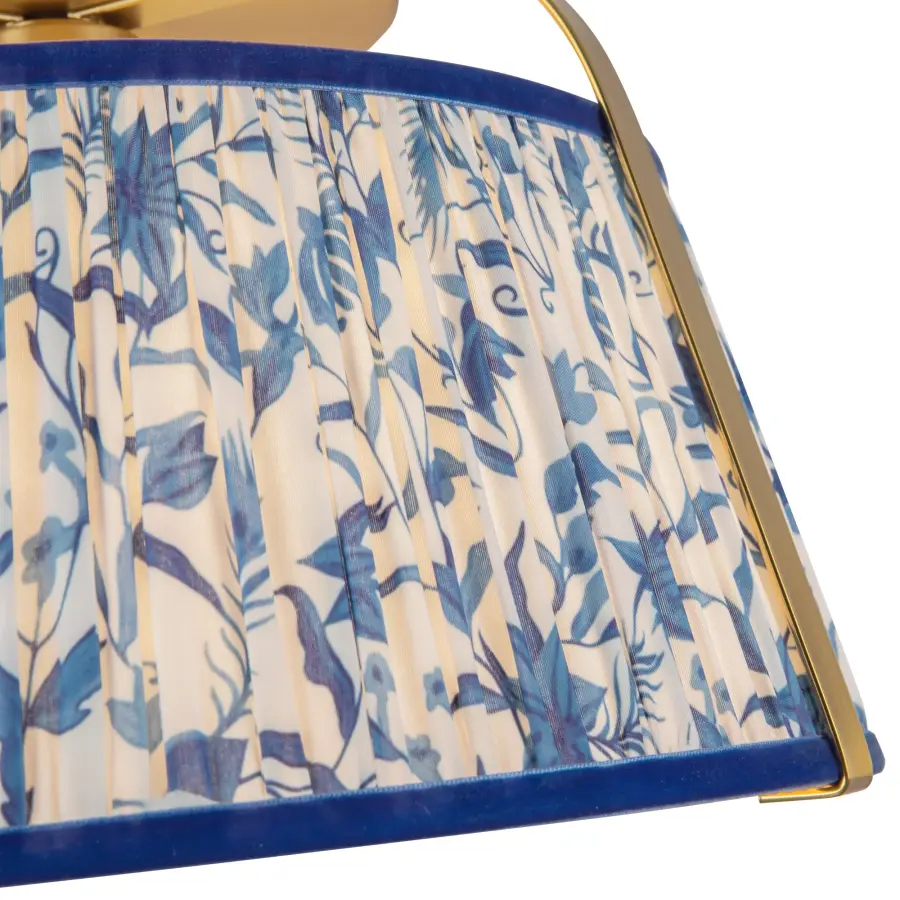 Scout 13-Inch Semi-Flush Mount in Brushed Gold with Blue Linen Shade - Image 27